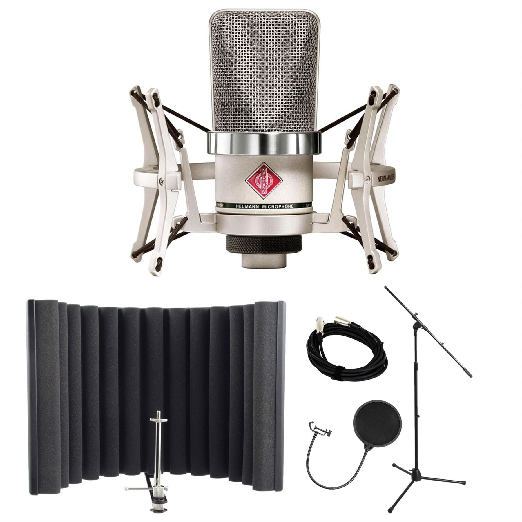 Neumann TLM 102 Studio Set Nickel Bundle with RF-X, Pop Filter