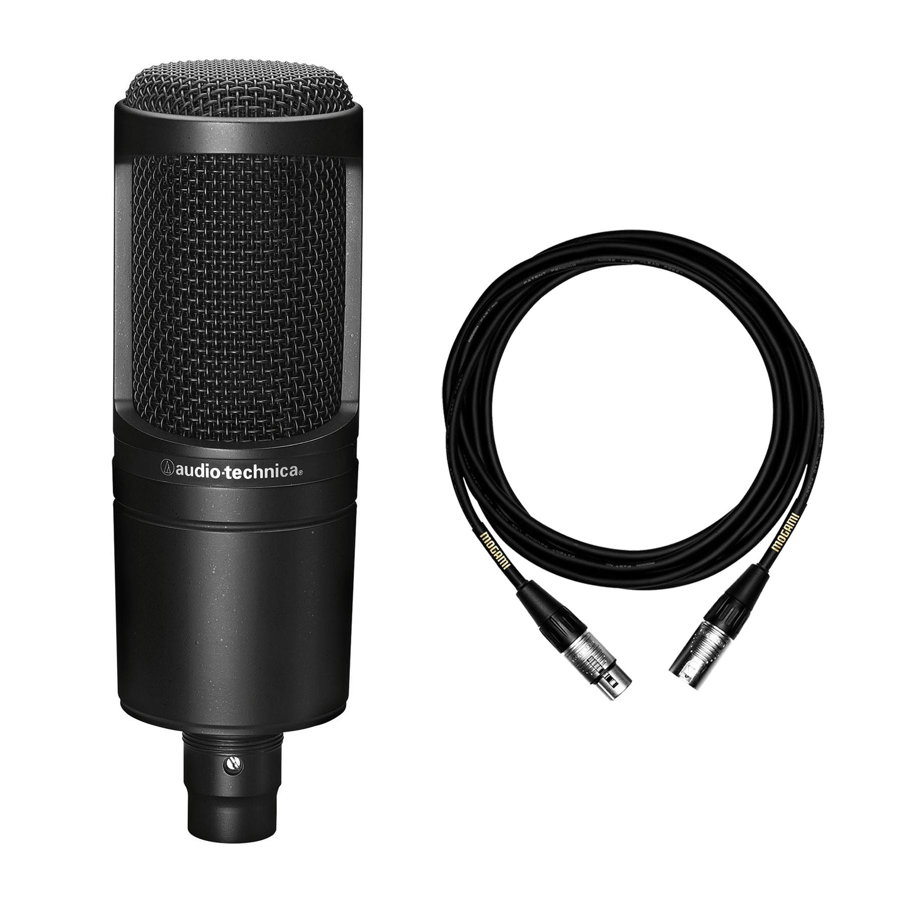 Audio-Technica AT2020 Condenser Microphone Bundle with 15-Foot Mogami XLR  Cable