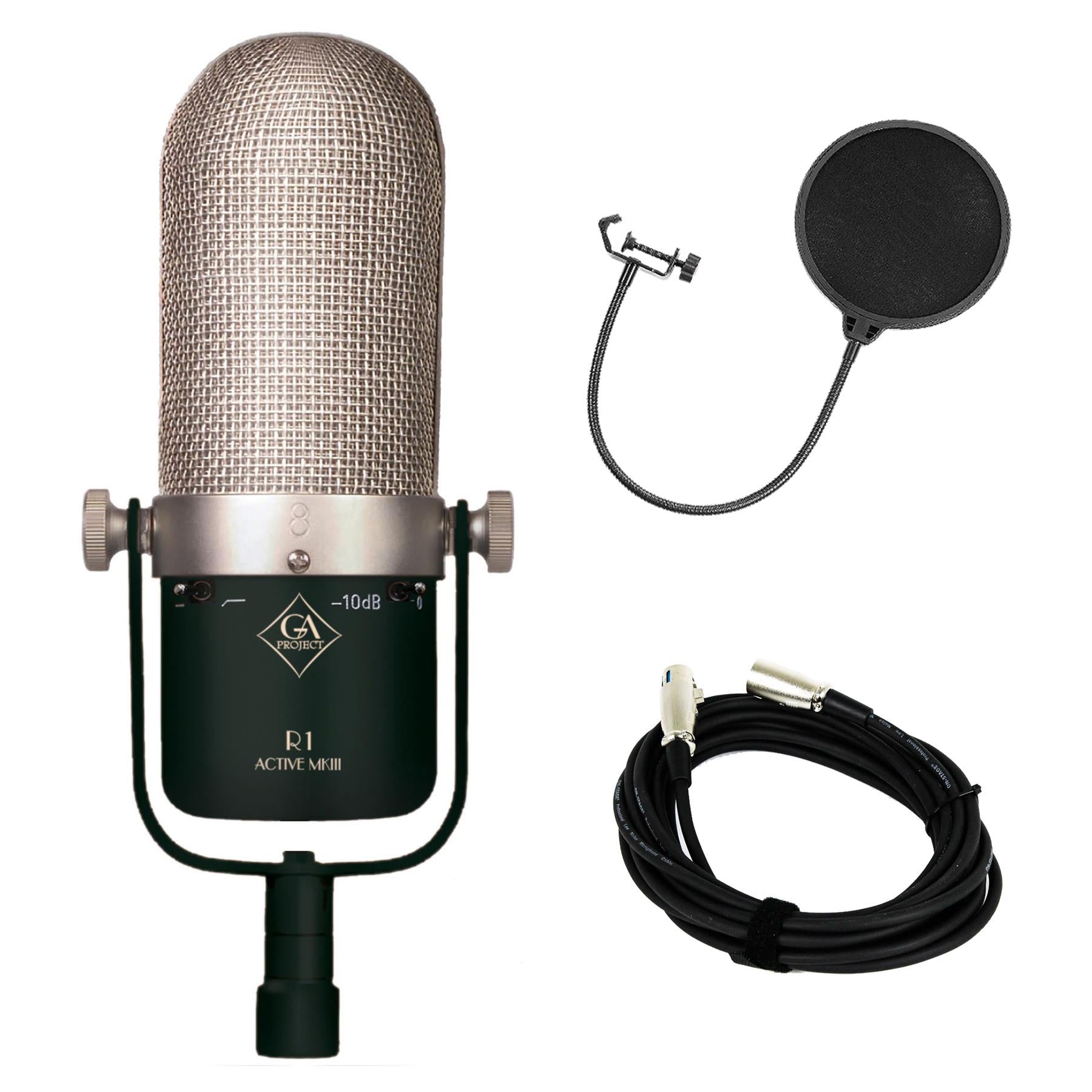 Golden Age Project R1 Active MK3 Ribbon Microphone w/ XLR Cable and Pop  Filter