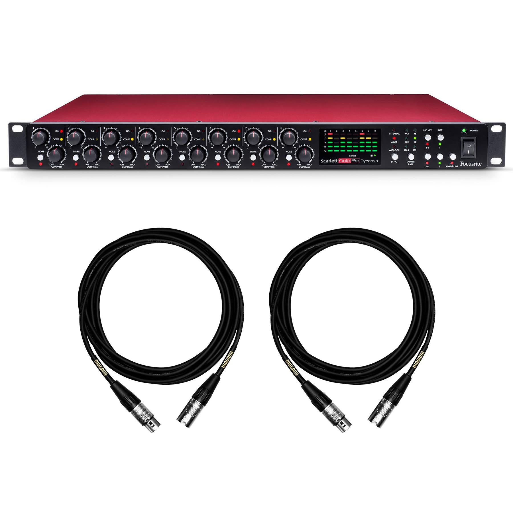 Focusrite Scarlett Octopre Dynamic 8-Channel Preamp w/ 2 15ft XLR