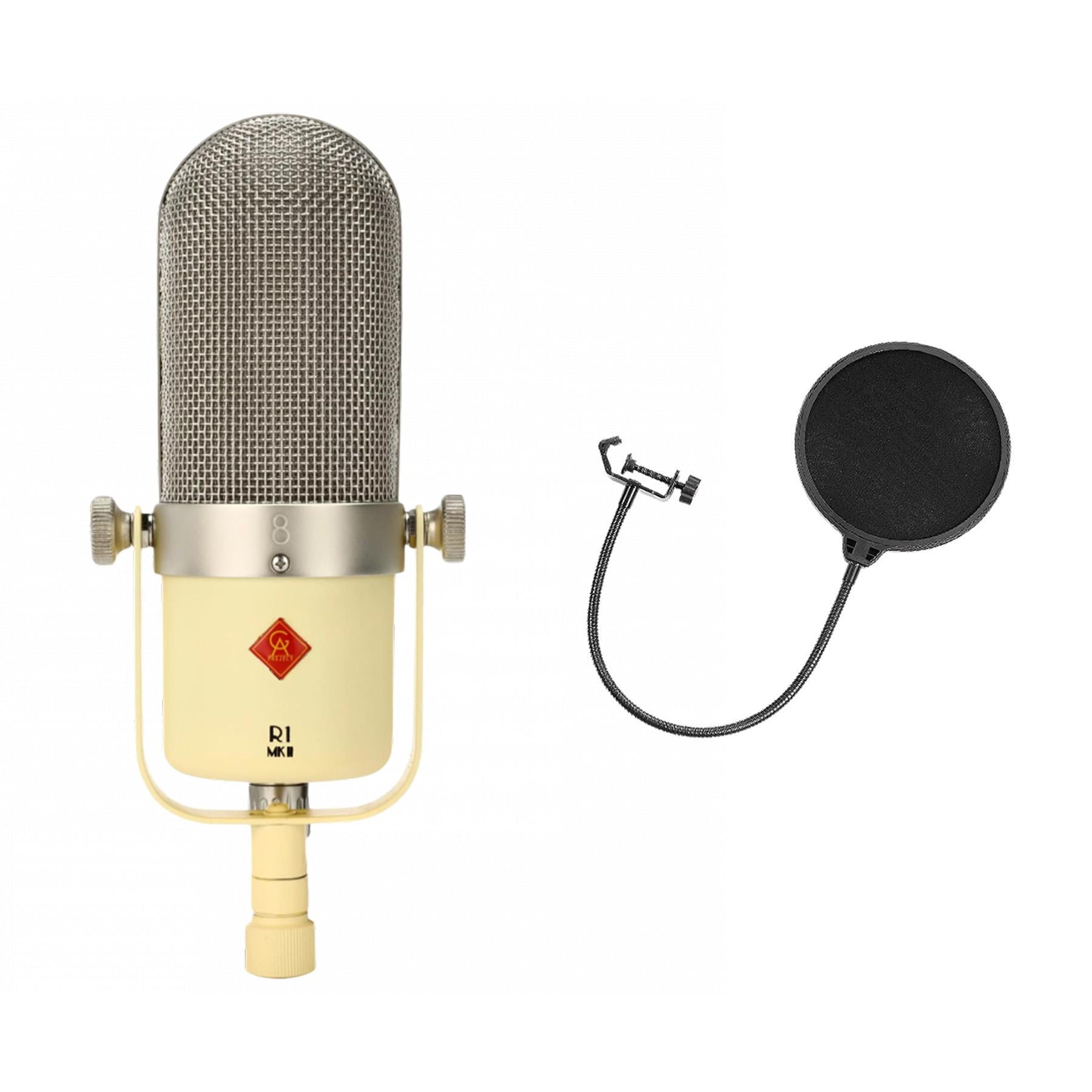 Golden Age Project R1 MK2 Ribbon Microphone w/ Nylon Pop Filter Bundle R-1  MKII