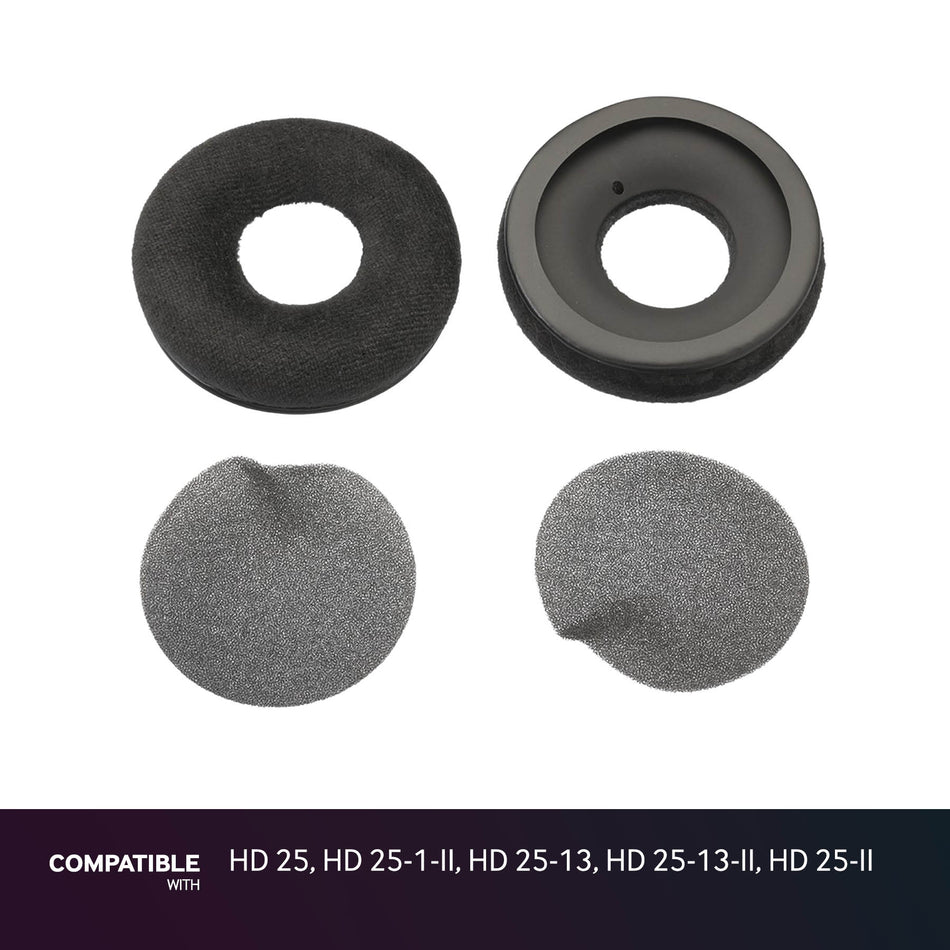 Sennheiser Velour Ear Pads for HD 25, HD 25-1-II, HD 25-13, HD 25-13-II, HD 25-II