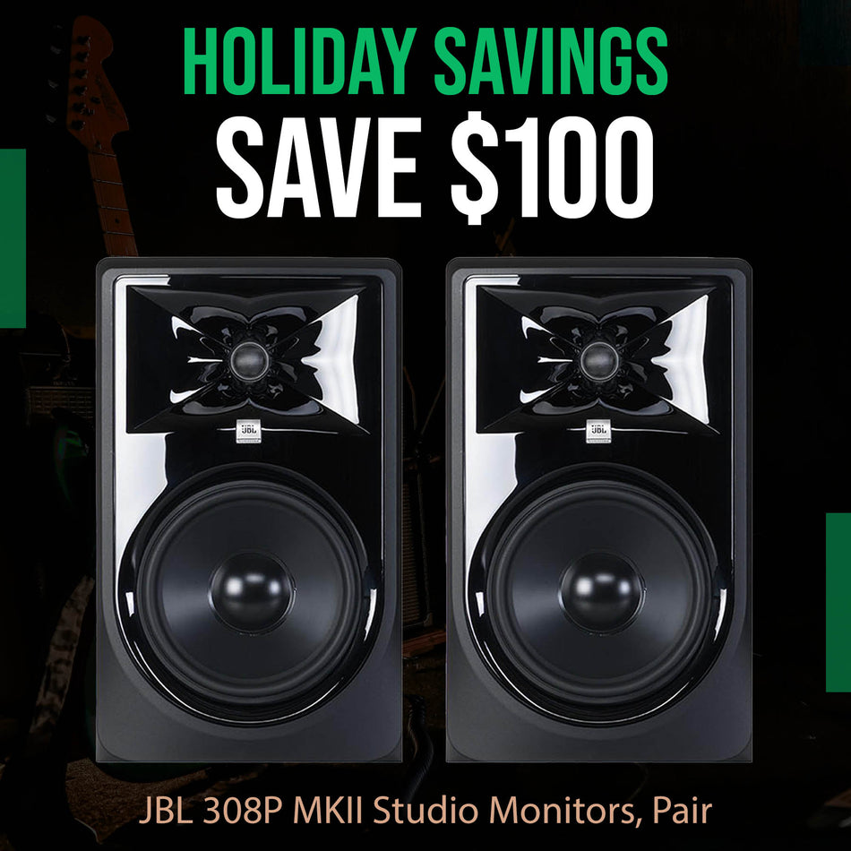 JBL 308P MKII 8" Powered Studio Monitor, Stereo Pair