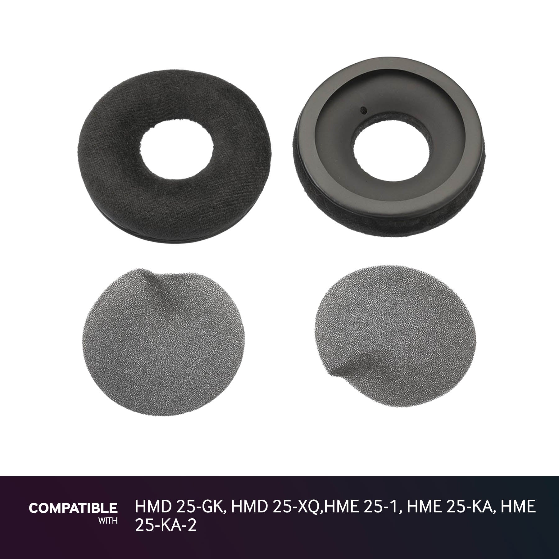 Sennheiser Velour Ear Pads for HMD 25-GK, HMD 25-XQ,HME 25-1, HME 25-KA, HME 25-KA-2