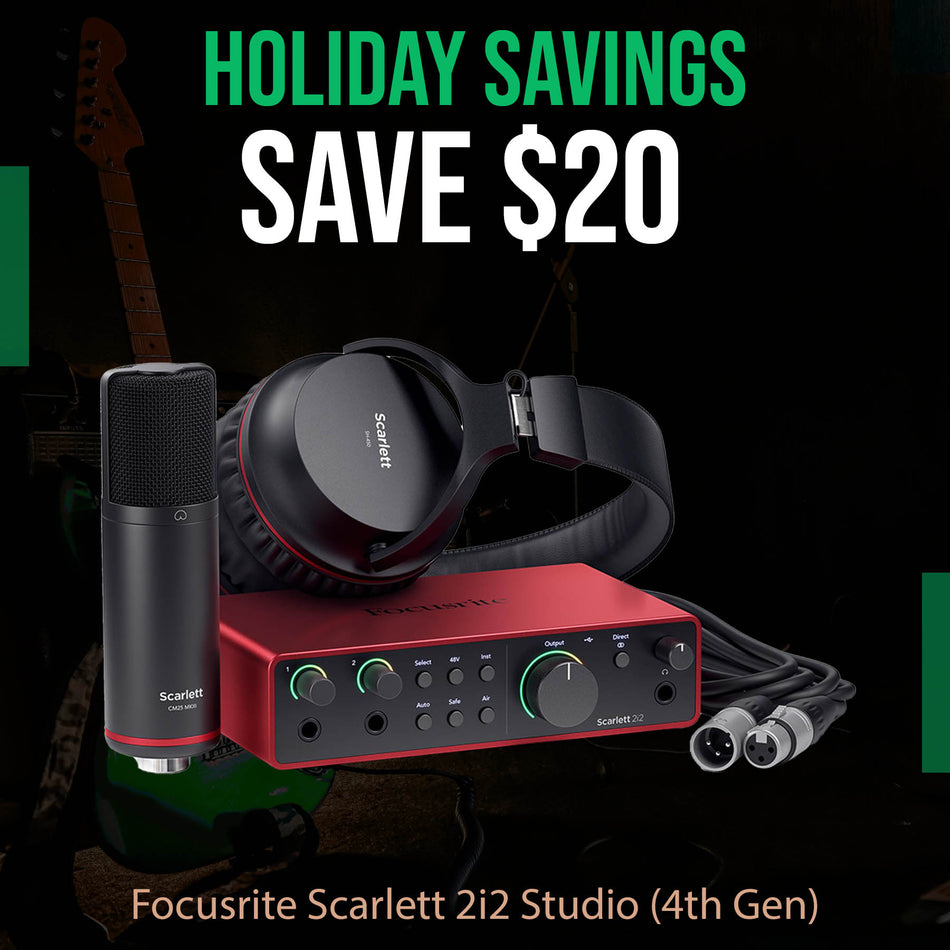 Focusrite Scarlett 2i2 Studio (4th Gen) USB-C Audio Recording Package