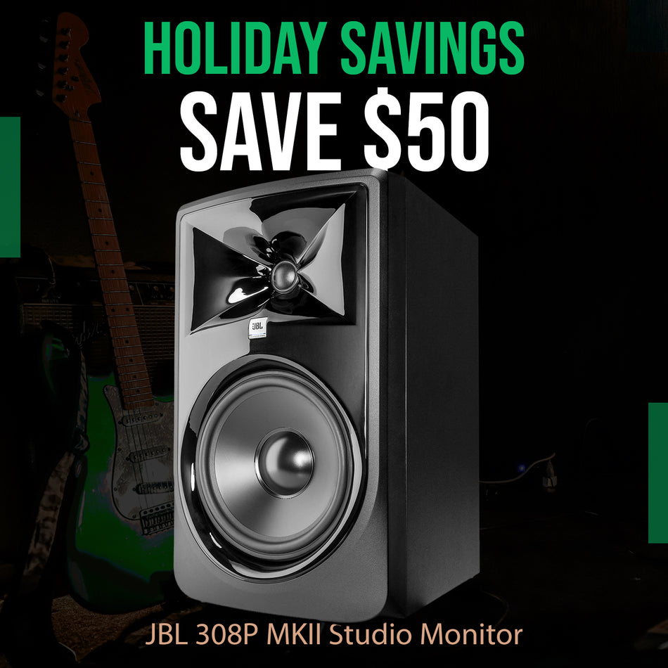 JBL 308P MKII 8" Powered 2-Way Studio Monitor, Individual