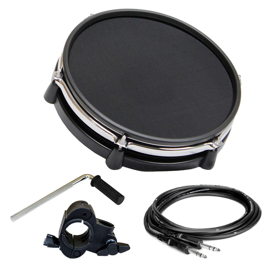 Alesis 10" Dual Zone Drum Pad w/ L-Rod, Clamp, 1/4" Cable Bundle