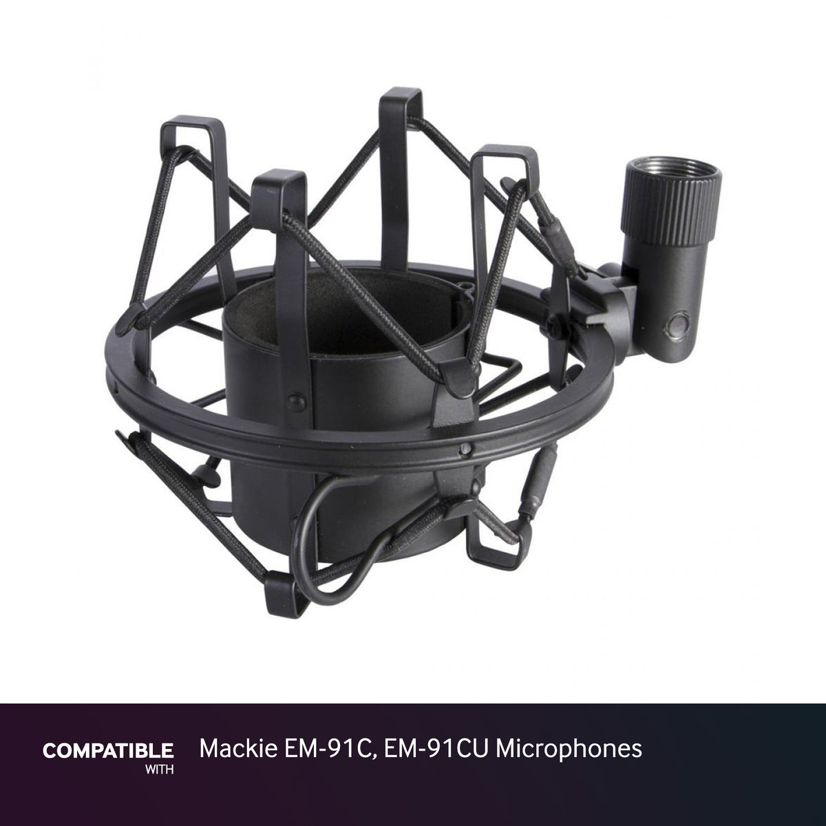 Black Shock Mount fits Mackie EM-91C, EM-91CU Microphones