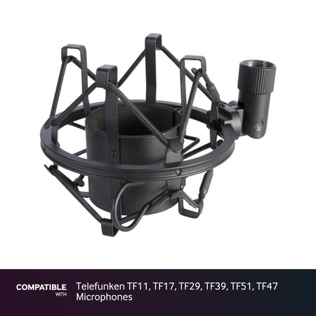 Black Shock Mount fits Telefunken TF11, TF17, TF29, TF39, TF51, TF47 Microphones