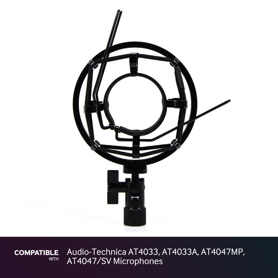 Black Shock Mount fits Audio-Technica AT4033, AT4033A, AT4047MP, AT4047/SV Microphones