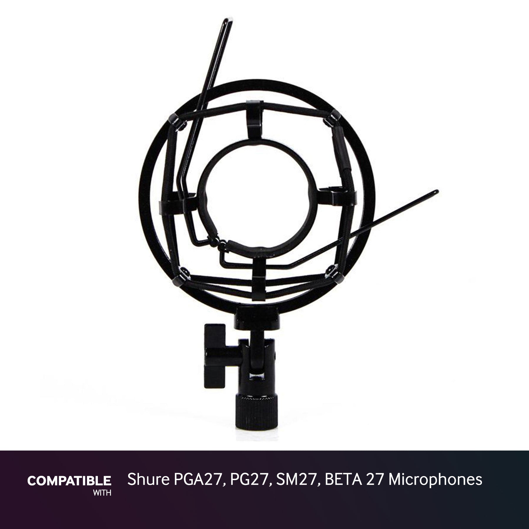 Black Shock Mount fits Shure PGA27, PG27, SM27, BETA 27 Microphones