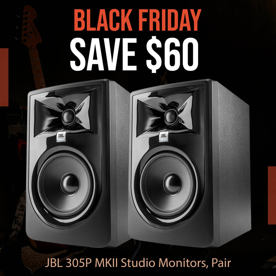 JBL 305P MKII 5" Stereo Pair of Powered Studio Monitors LSR-305 Speakers Set