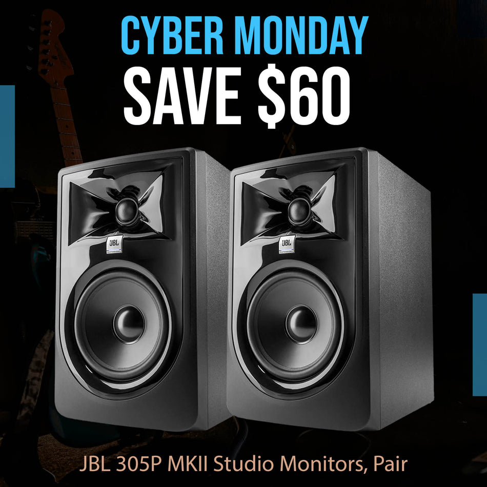 JBL 305P MKII 5" Stereo Pair of Powered Studio Monitors LSR-305 Speakers Set