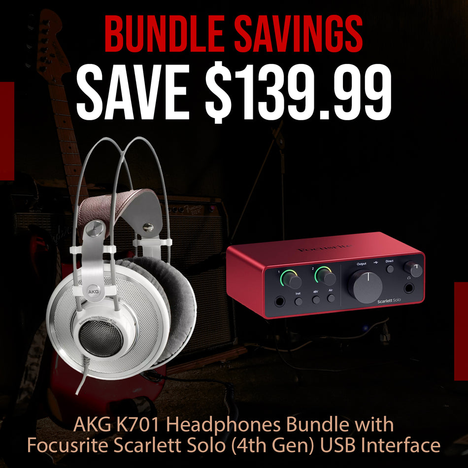 AKG K701 Reference Class Headphones Bundle with Focusrite Scarlett Solo (4th Gen) USB Interface