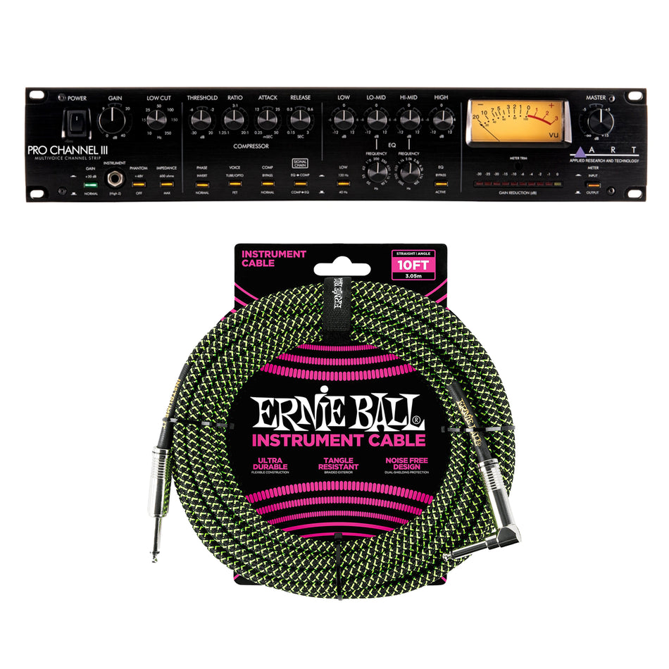 ART Pro Channel III Channel Strip Bundle with Ernie Ball Instrument Cable