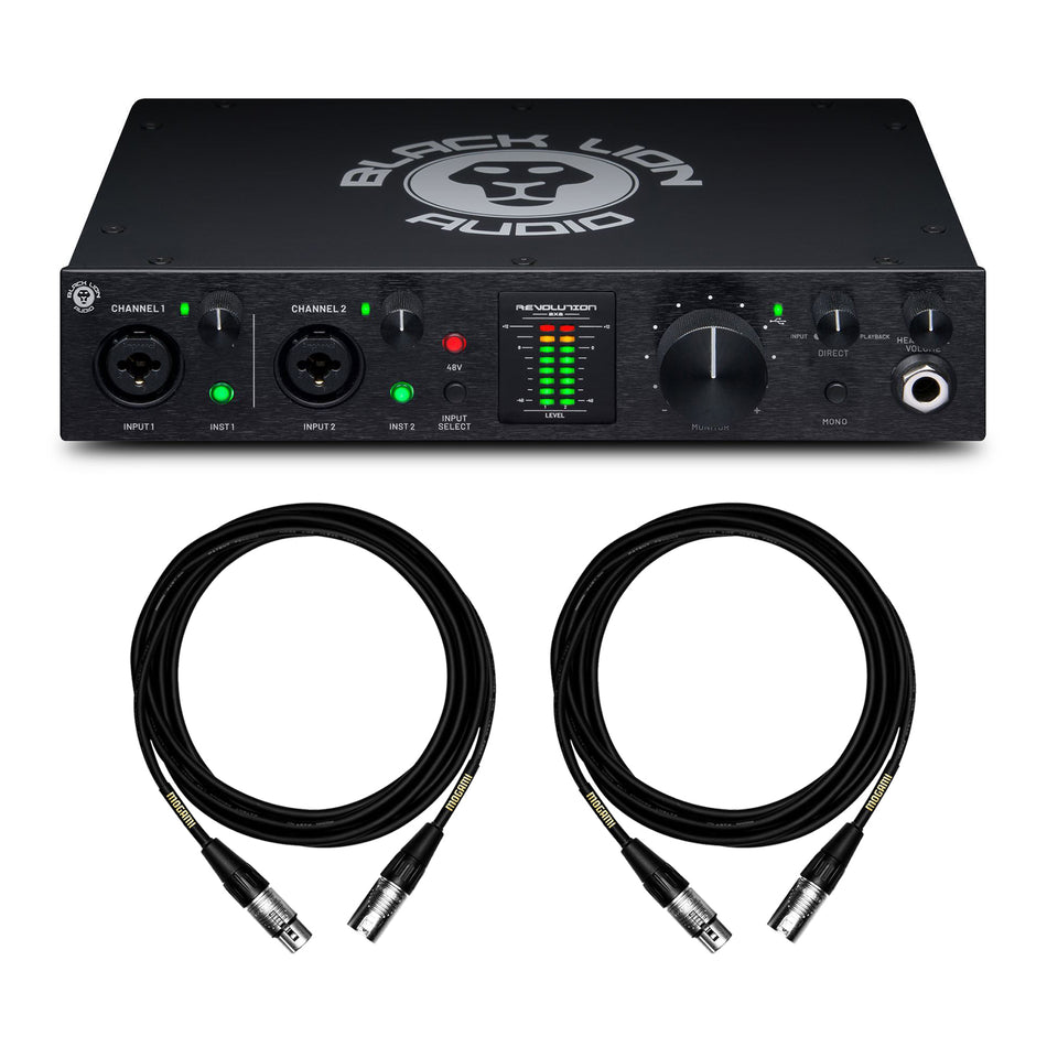 Black Lion Audio Revolution 2x2 Interface Bundle with Mogami XLR Cables