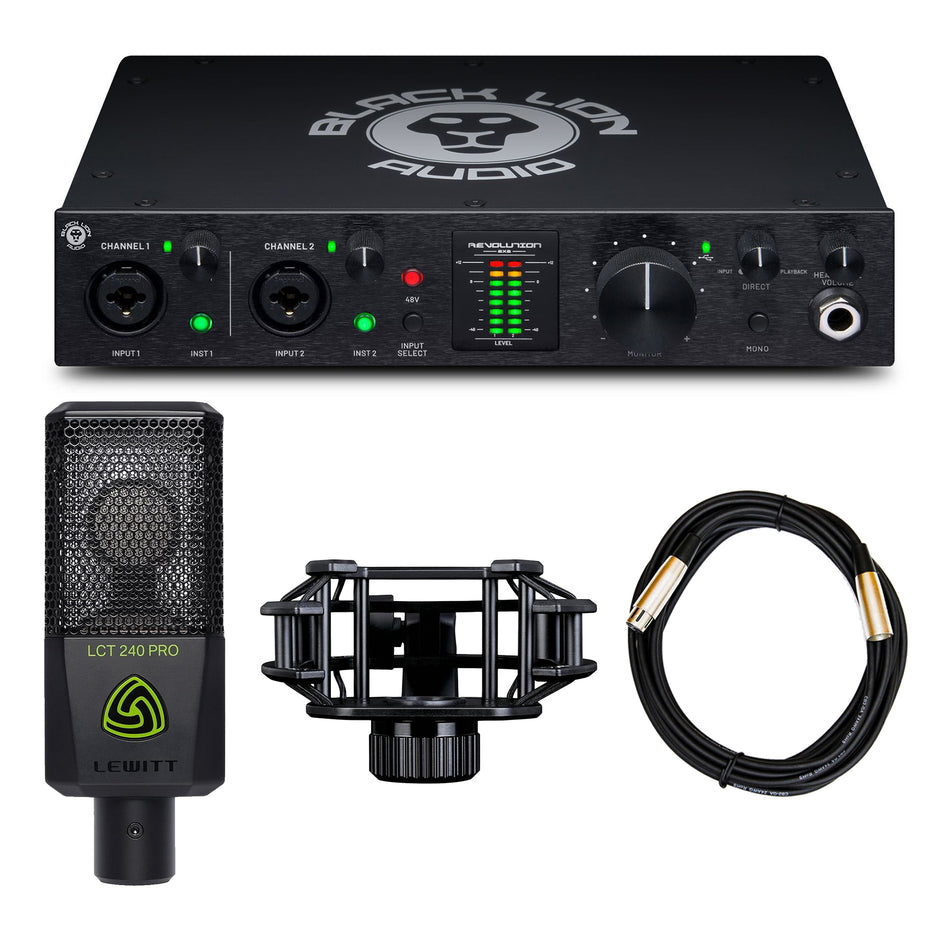 Black Lion Audio Revolution 2x2 Interface Bundle with Lewitt LCT 240 Pro & Cable