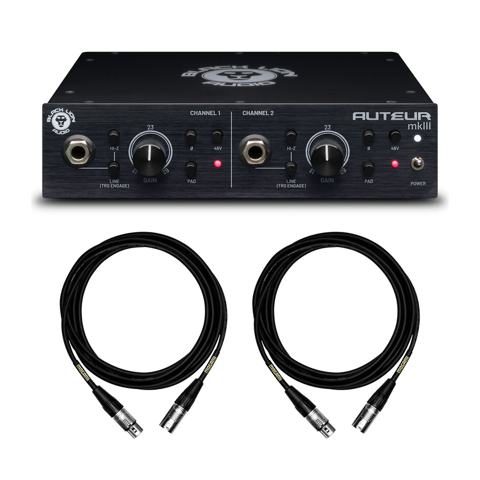 Black Lion Audio Auteur MK3 Preamplifier Bundle with Mogami XLR Cables