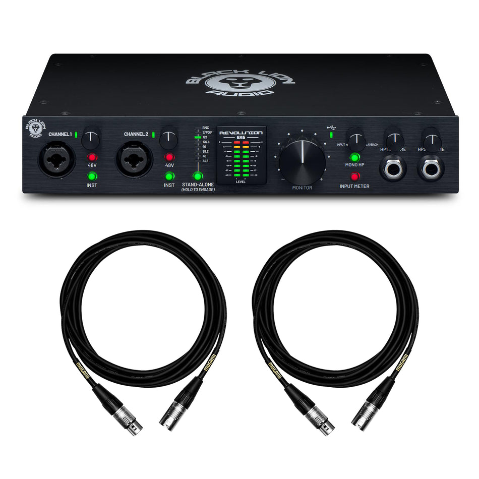 Black Lion Audio Revolution 6x6 Interface Bundle with Mogami XLR Cables