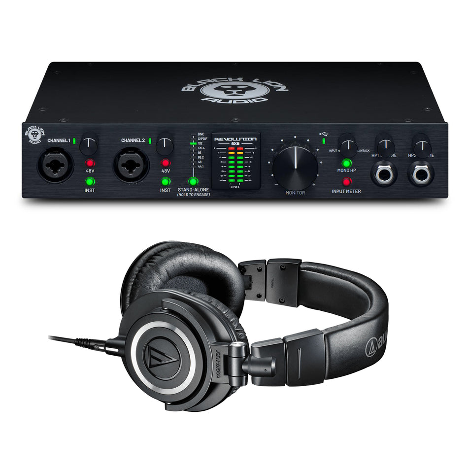 Black Lion Audio Revolution 6x6 Interface Bundle with ATH-M50x Headphones