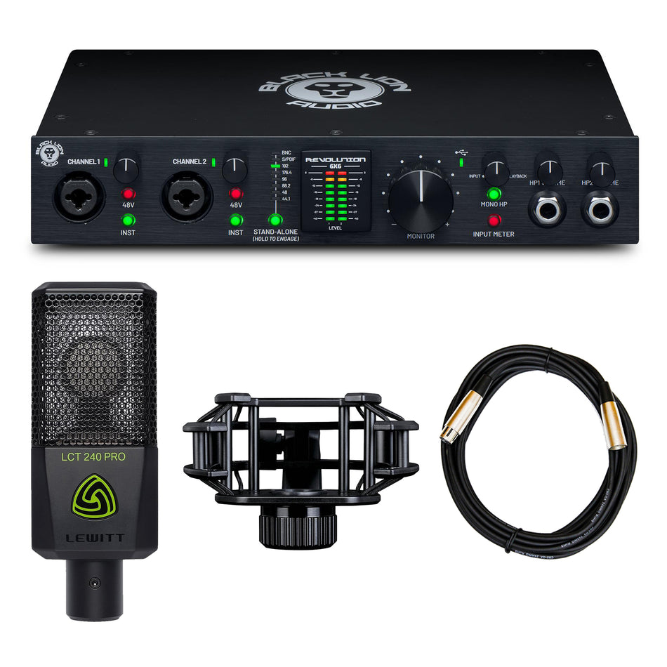 Black Lion Audio Revolution 6x6 Interface Bundle with Lewitt LCT 240 Pro & Cable