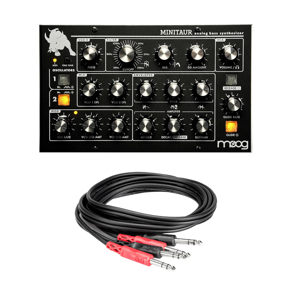 Moog Minitaur Analog Bass Synthesizer Bundle with Stereo 1/4" TRS Cable