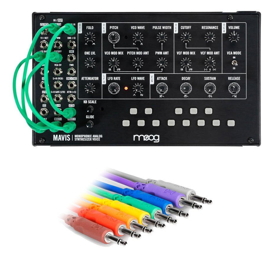 Moog Mavis Synthesizer Bundle with Hosa CMM-845 1/8" TS Patch Cables