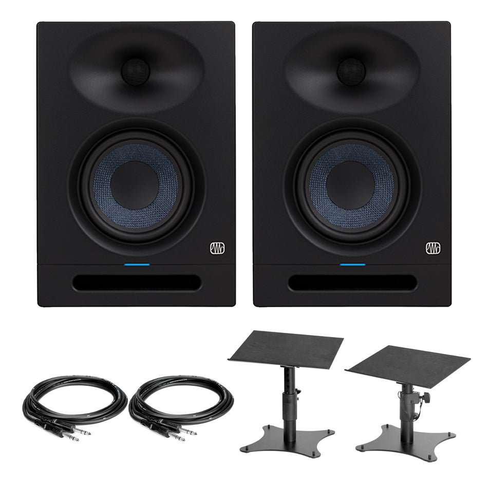 PreSonus Eris Studio 5 Studio Monitors Bundle with TRS Cables & Desktop Stands