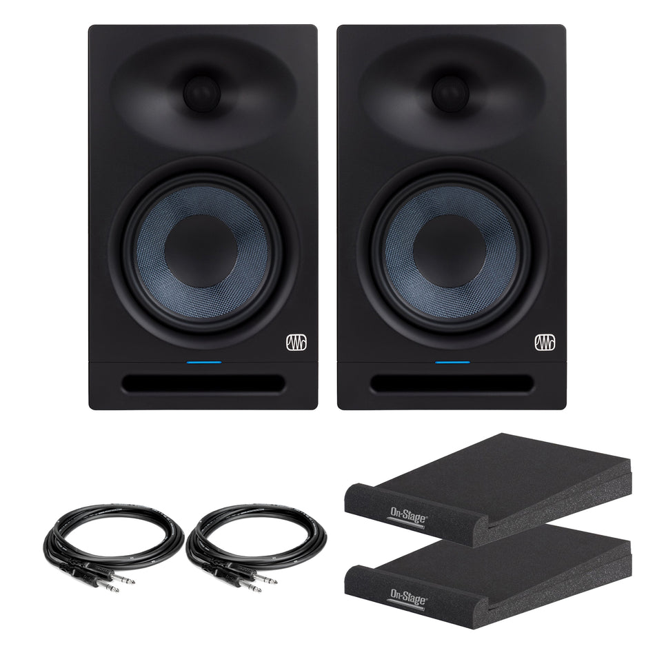 PreSonus Eris Studio 8 Studio Monitors Bundle with TRS Cables & Isolation Pads