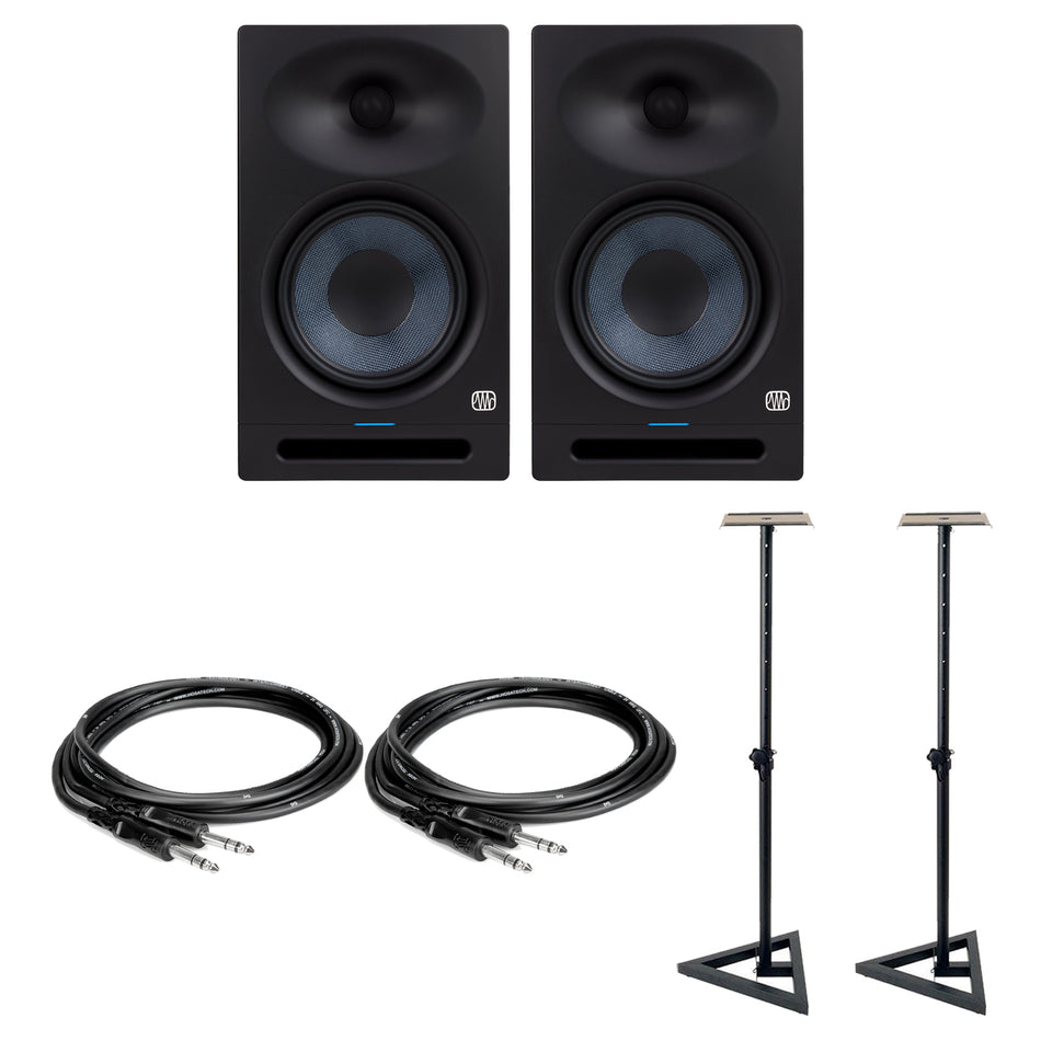 PreSonus Eris Studio 8 Studio Monitors Bundle with TRS Cables & Floor Stands