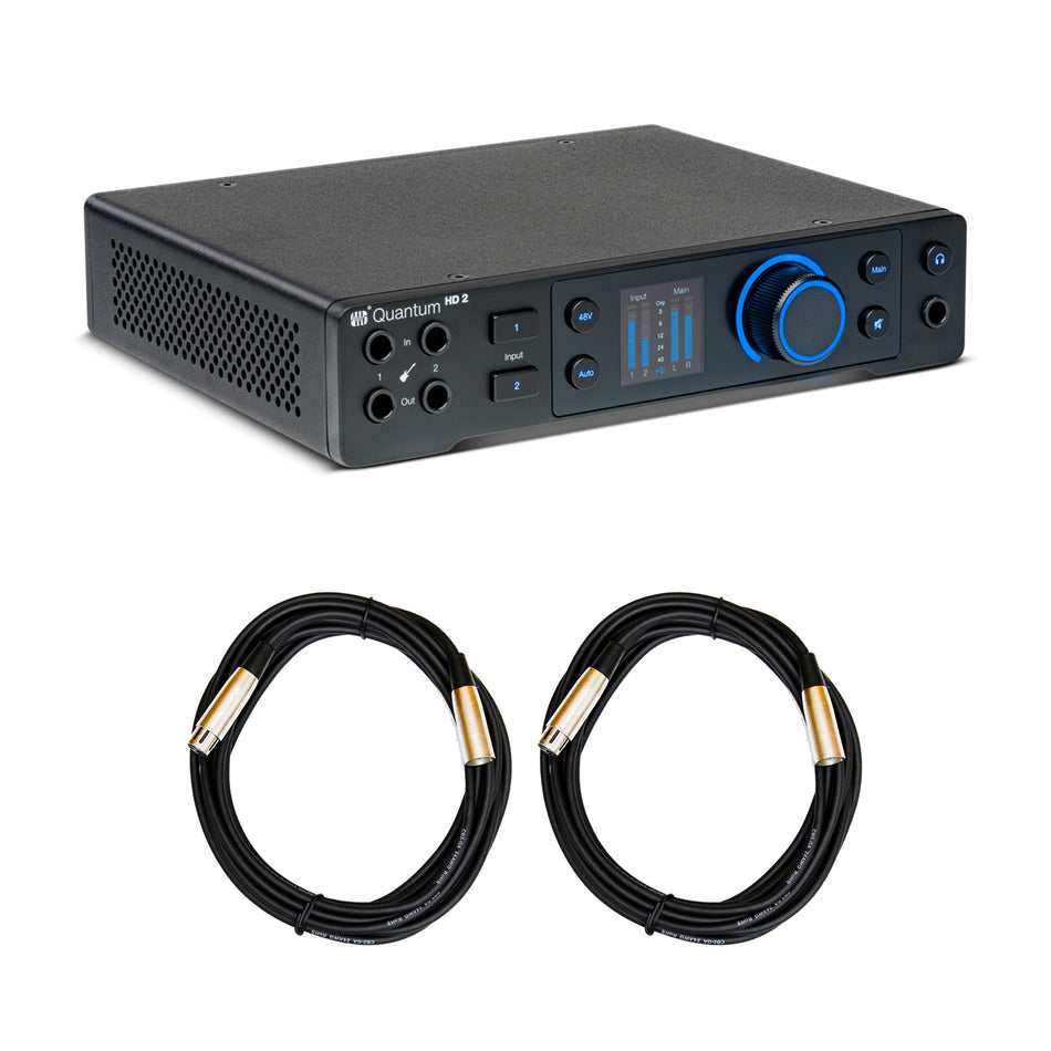 PreSonus Quantum HD 2 Audio Interface Bundle with (2) XLR Cables