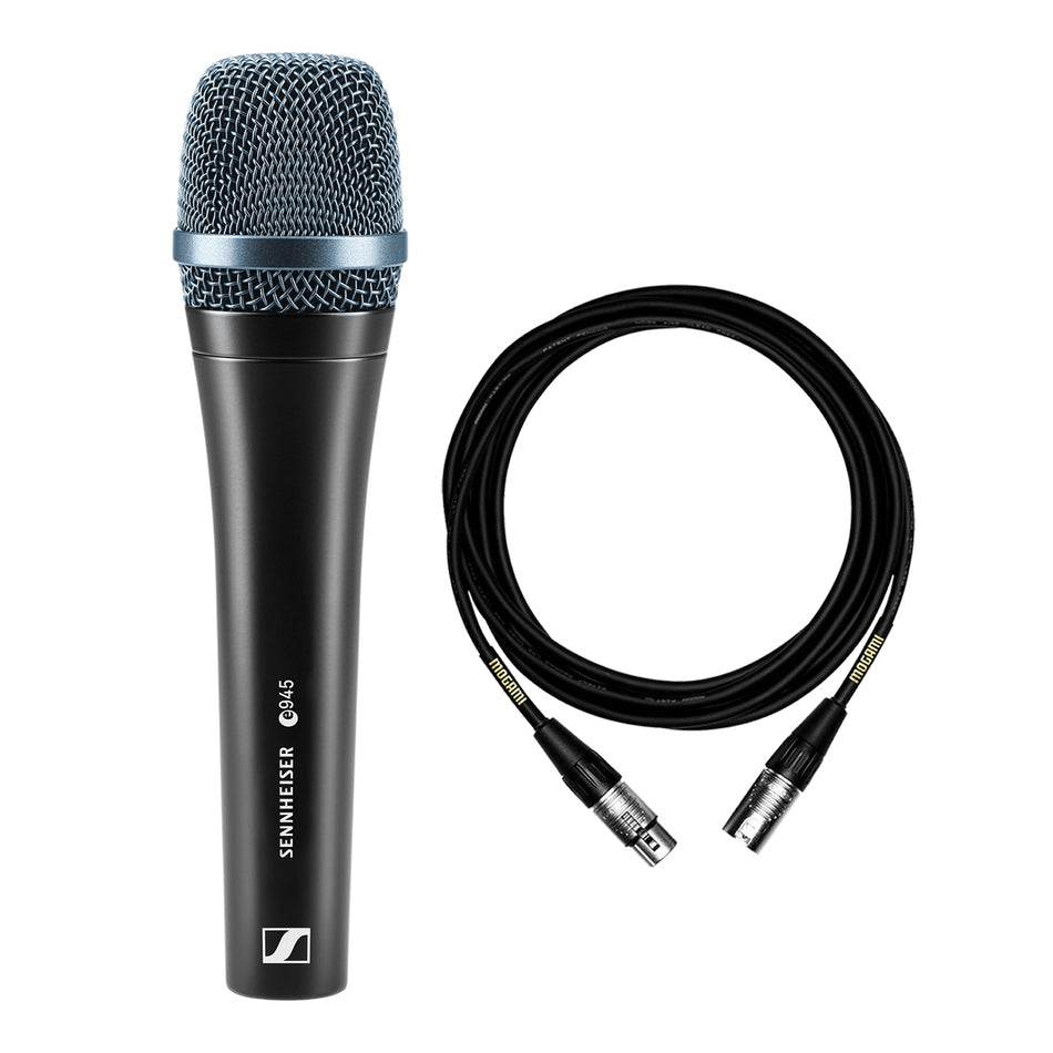 Sennheiser e 945 Dynamic Vocal Microphone Bundle with Mogami XLR Cable