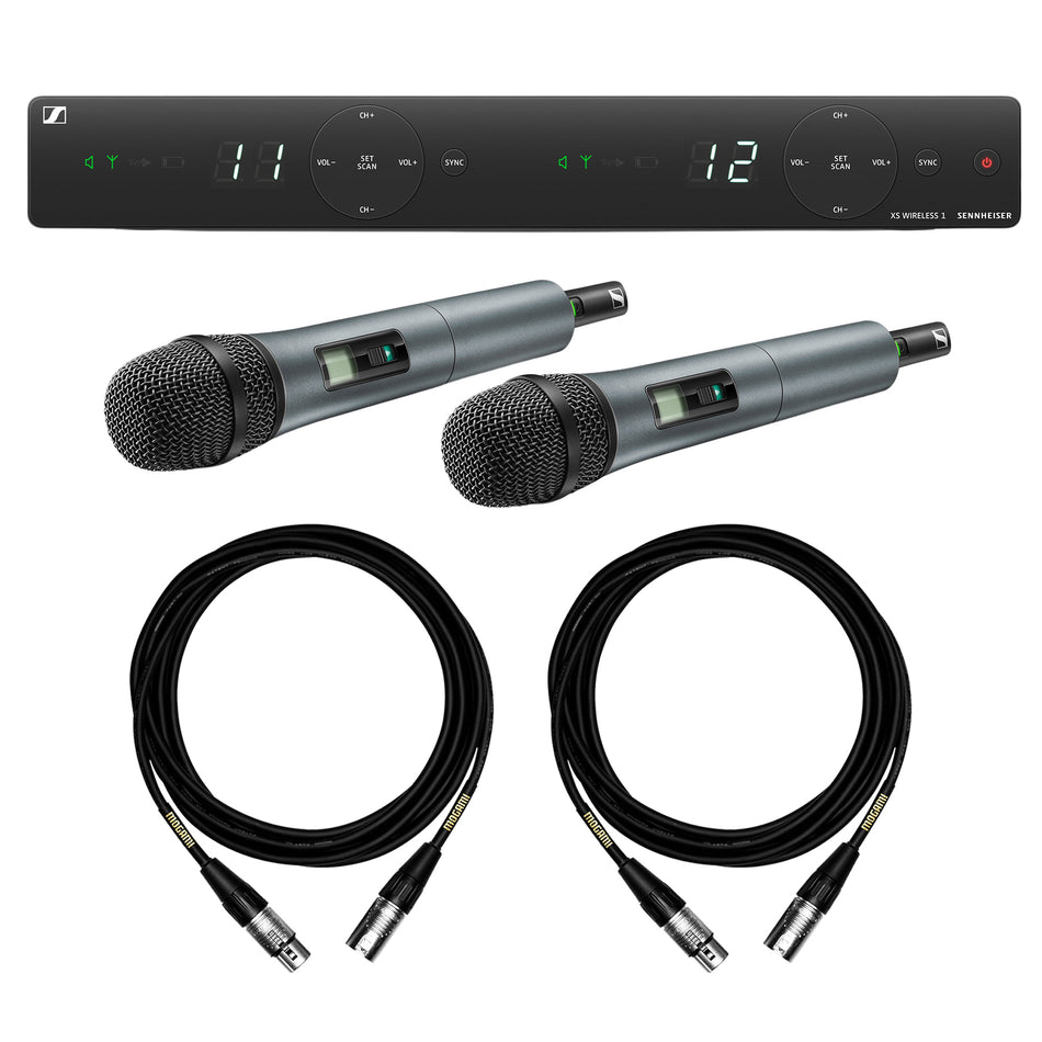 Sennheiser XSW 1-835 Dual-A Handheld Wireless Bundle with Mogami XLR Cables