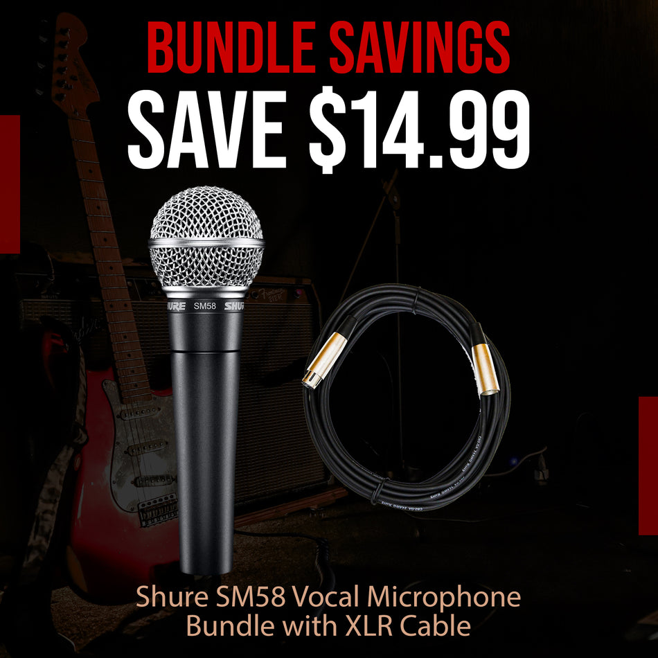 Shure SM58 Vocal Microphone Bundle with XLR Cable