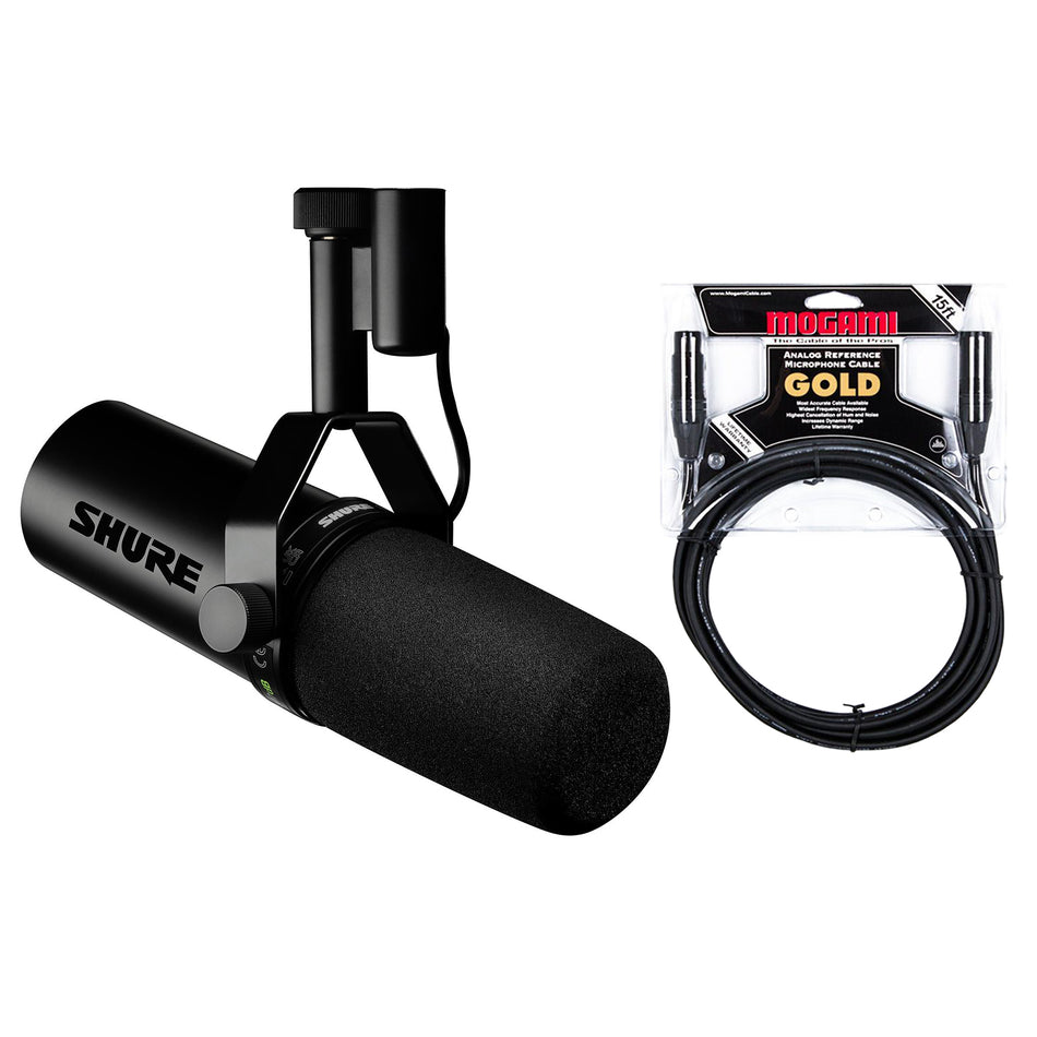 Shure SM7dB Microphone Bundle with 15-foot Mogami Gold Studio XLR Cable