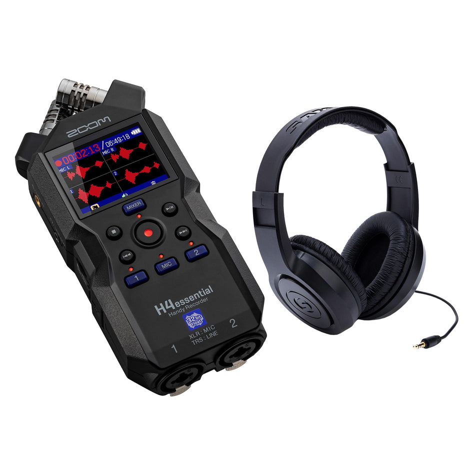 Zoom H4essential Digital Recorder Bundle with Samson SR350 Headphones