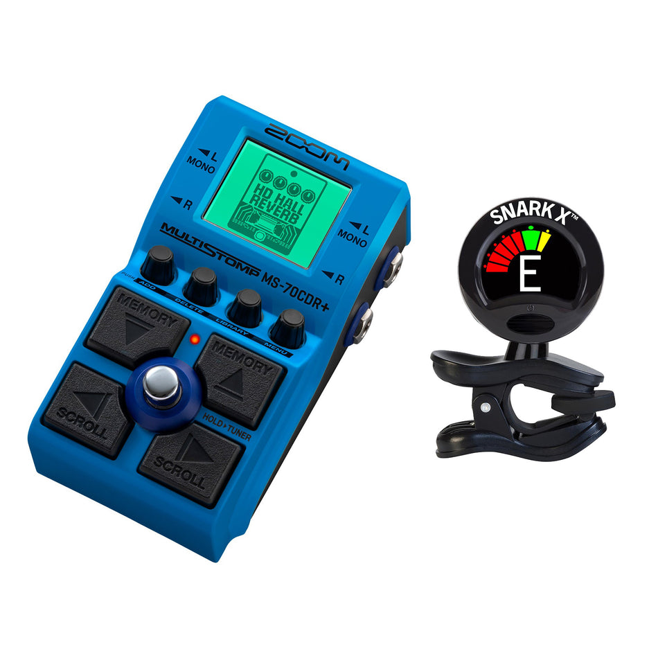 Zoom MS-70CDR+ Multistomp Pedal Bundle with Snark X Clip-On Tuner