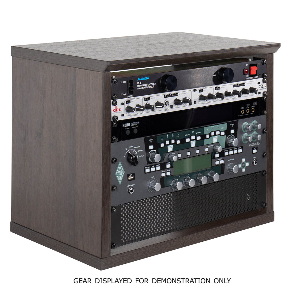 Gator Frameworks Elite Series 8U Desktop Studio Rack, Dark Walnut Brown