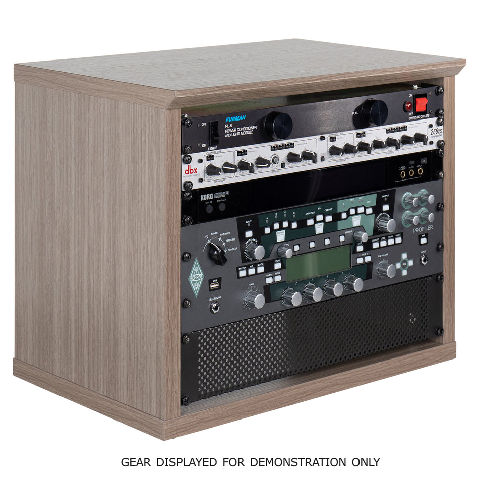 Gator Frameworks Elite Series 8U Desktop Studio Rack, Driftwood Grey