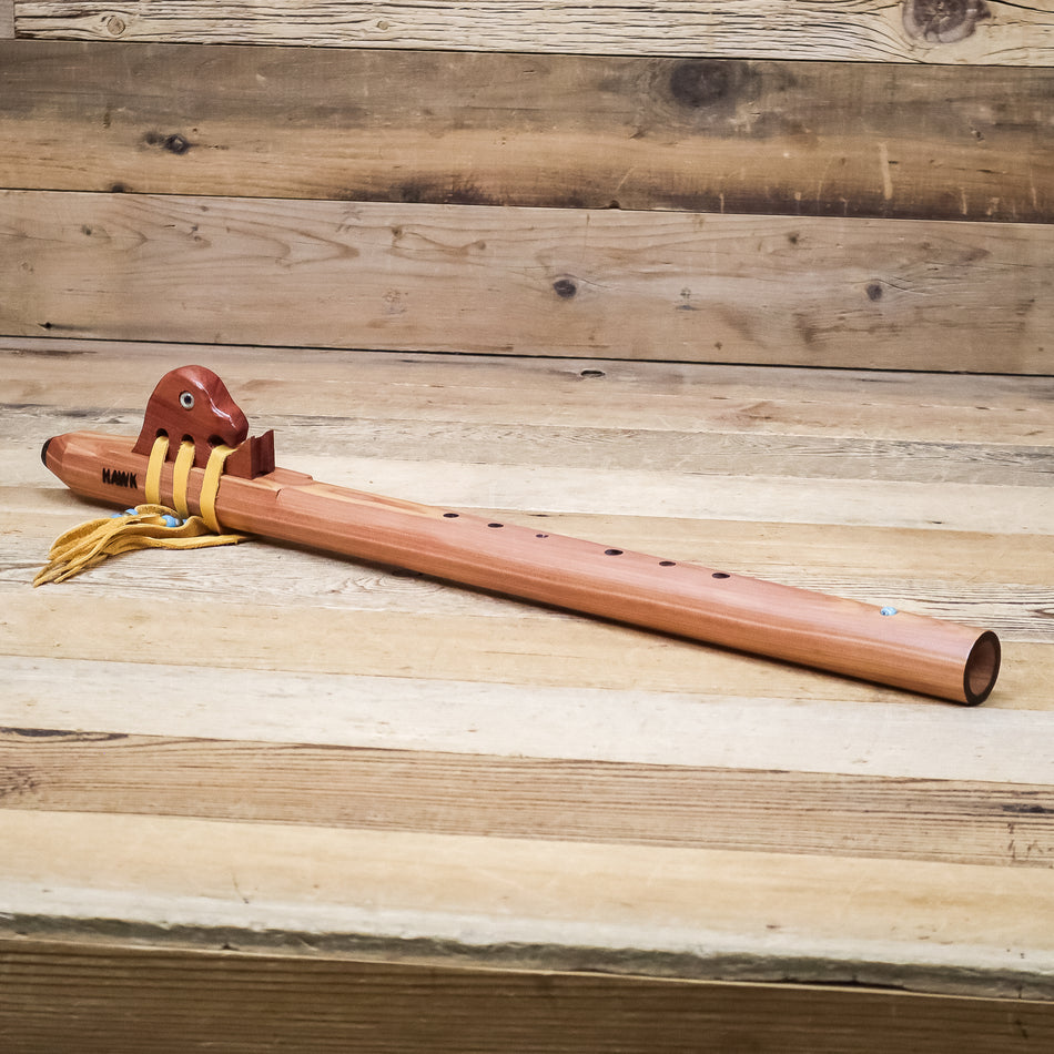 Hawk Native American Style ProLine Decorated Flute w/ Eagle Totem in E-Minor Aromatic Cedar