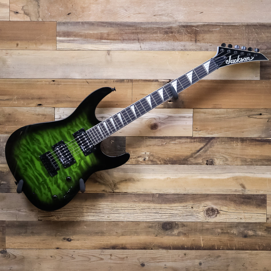 Open Box Jackson JS Series Dinky JS20 DKQ 2PT Electric Guitar, Transparent Green Burst