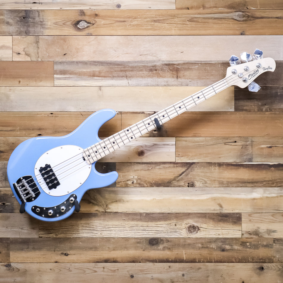 Sterling by Music Man Stingray RAY4 Bass Guitar, Chopper Blue