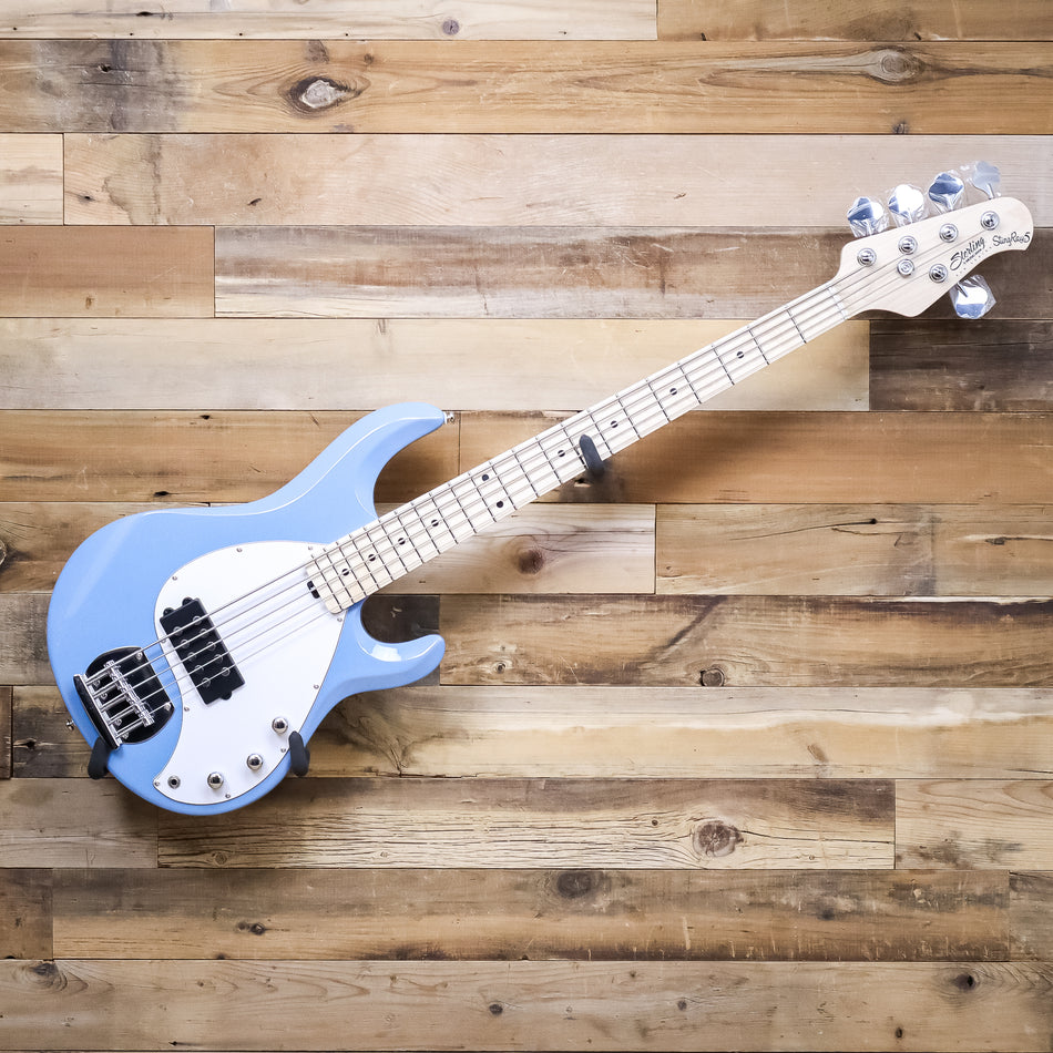 Sterling by Music Man Stingray 5 RAY5 Bass Guitar, Chopper Blue