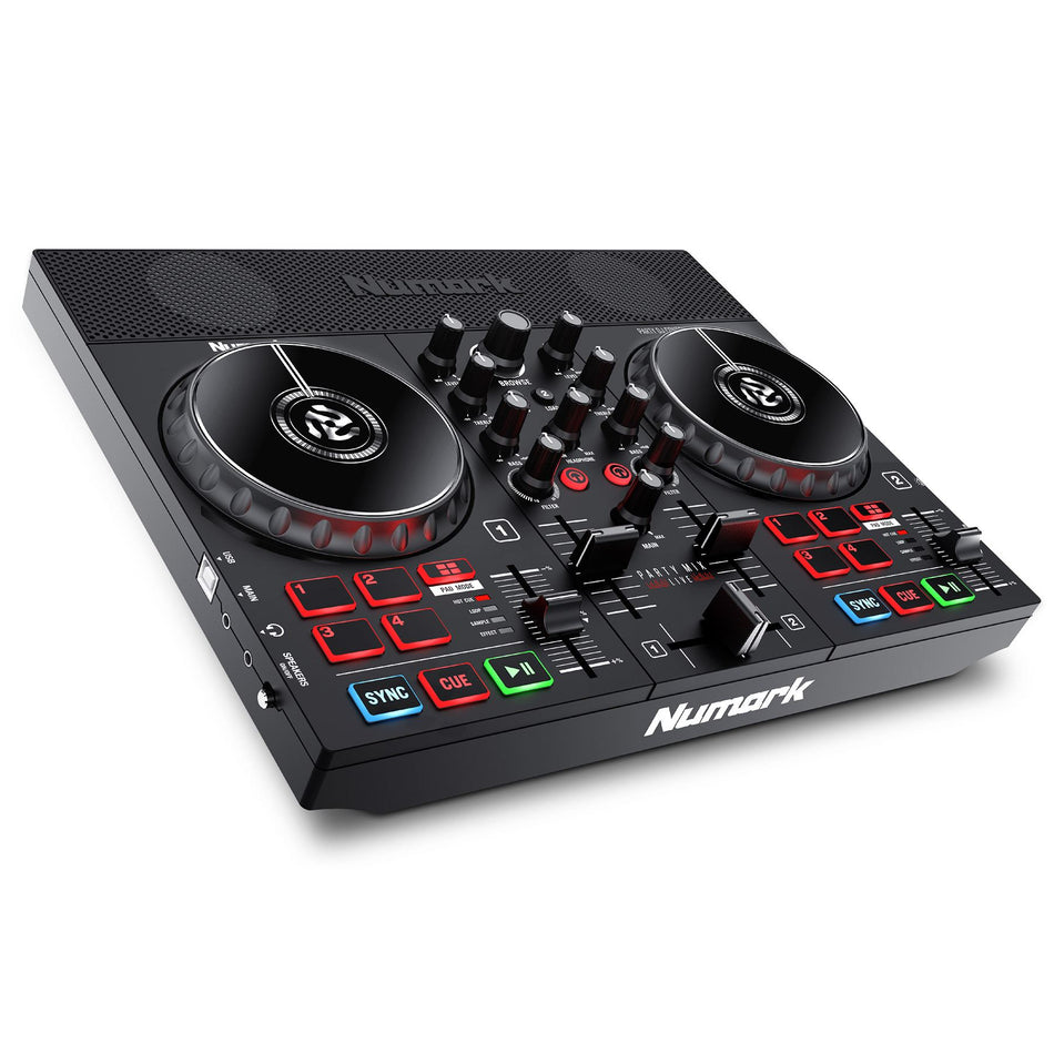 Numark Party Mix Live DJ Controller with Light Show and Speakers