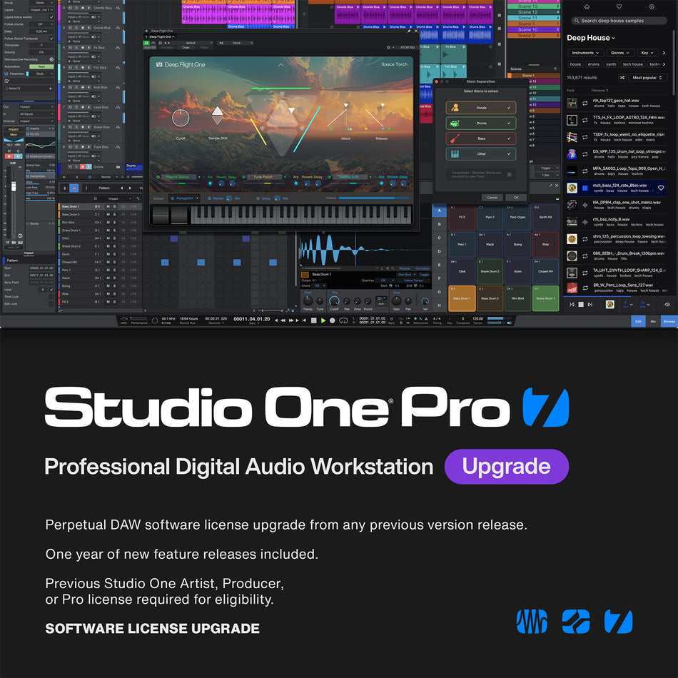 PreSonus Studio One Pro 7 Upgrade, Perpetual License - Digital Download