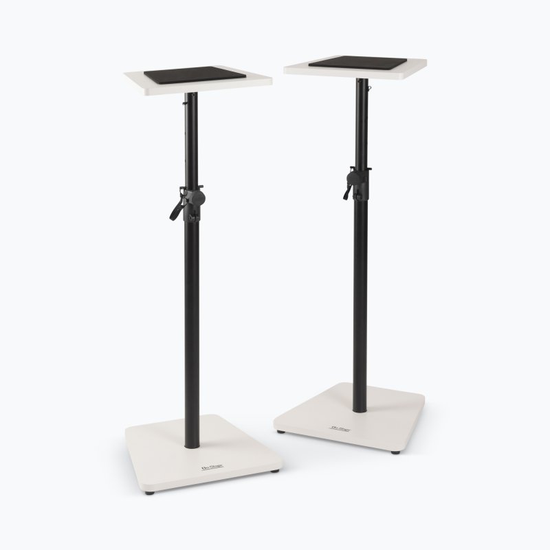 On-Stage SMS7500W White Pair of Adjustable Wood Studio Monitor Stands