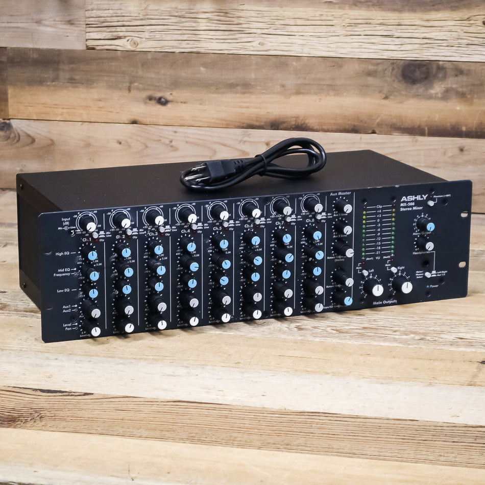 Ashly MX-508 (MX508) 8-Input Stereo Mic/Line Mixer with EQ