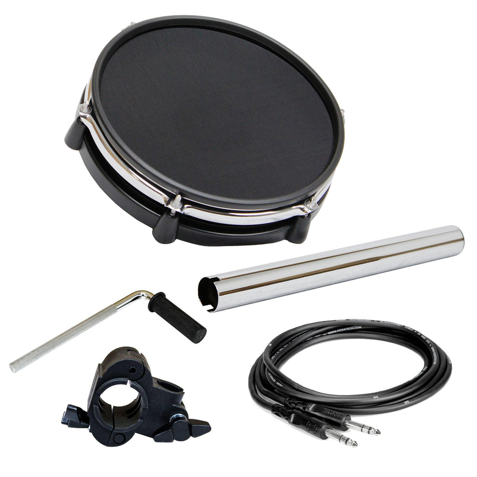 Alesis 10" Dual Zone Drum Pad w/ L-Rod, Clamp, Snare Bar, 1/4" Cable Bundle