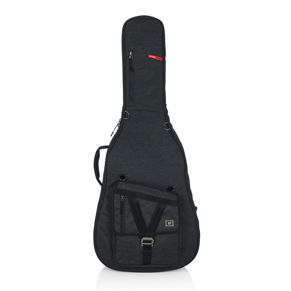 Gator GT-JUMBO-BLK Charcoal Black Transit Series Padded Gig Bag For Jumbo Acoustic Guitars