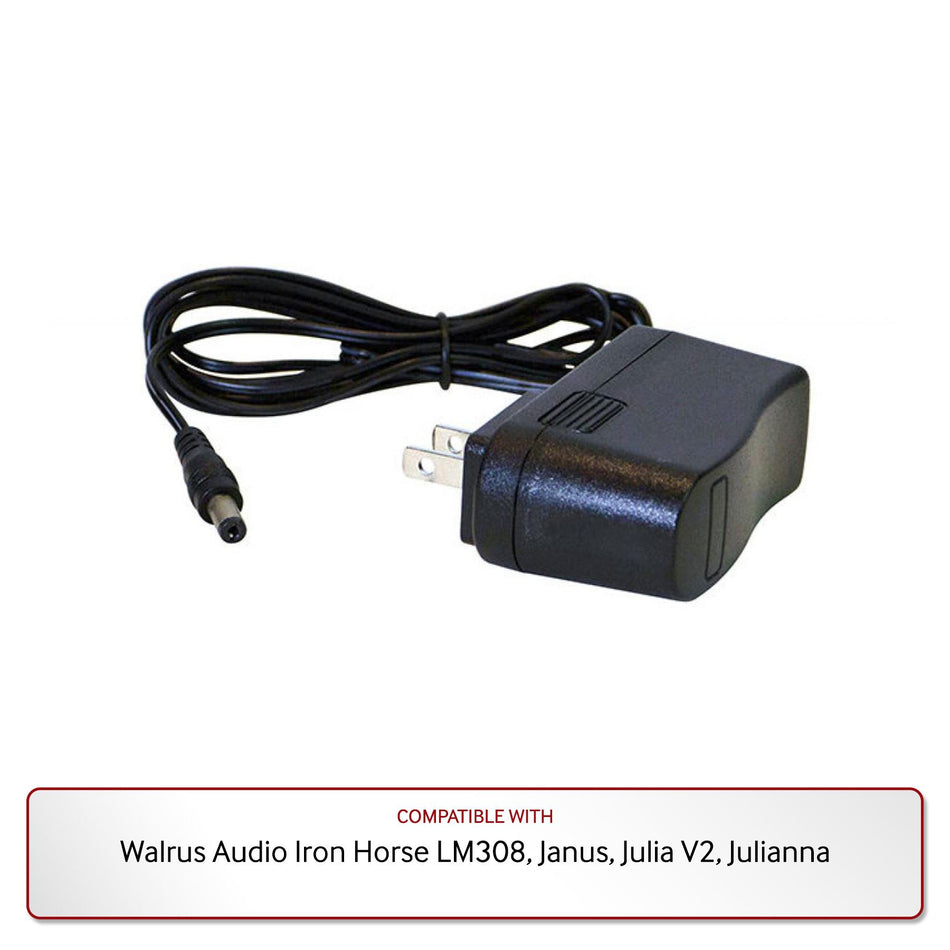 9V Power Supply for Walrus Audio Iron Horse LM308, Janus, Julia V2, and Julianna